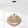 Lampadario a sospensione - Corda naturale e Struttura in metallo nero - Lapor image 7