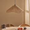 Lampada a Sospensione Corda Naturale Stile Boho – Paralume in Fibra Naturale Fatto a Mano - Lunah image 7