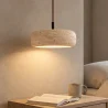 Lampada a sospensione da soffitto – legno e travertino – Marguerite image 7