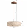 Lampada a sospensione da soffitto – legno e travertino – Marguerite image 7