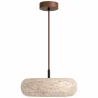Lampada a sospensione da soffitto – legno e travertino – Marguerite image 7