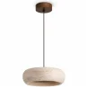 Lampada a sospensione da soffitto – legno e travertino – Marguerite image 7