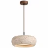 Lampada a sospensione da soffitto – legno e travertino – Marguerite image 7