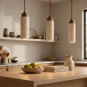Lampadario a soffitto in legno e travertino - Élodie image 7