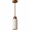 Lampadario a soffitto in legno e travertino - Élodie image 7