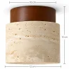 Plafoniera – Faretto a soffitto – Legno e travertino – Léonie image 7