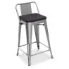 Sgabello da bar di design industriale con schienale - Legno e acciaio - 60 cm - Stylix image 7