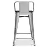 Sgabello da bar di design industriale con schienale - Legno e acciaio - 60 cm - Stylix image 7