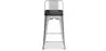 Sgabello da bar di design industriale con schienale - Legno e acciaio - 60 cm - Stylix image 7