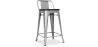 Sgabello da bar di design industriale con schienale - Legno e acciaio - 60 cm - Stylix image 7