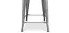 Sgabello da bar di design industriale con schienale - Legno e acciaio - 60 cm - Stylix image 7