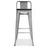 Sgabello da bar di design industriale con schienale - Legno e acciaio - 76 cm - Stylix image 7