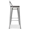 Sgabello da bar di design industriale con schienale - Legno e acciaio - 76 cm - Stylix image 7