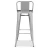 Sgabello da bar di design industriale con schienale - Legno e acciaio - 76 cm - Stylix image 7