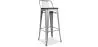Sgabello da bar di design industriale con schienale - Legno e acciaio - 76 cm - Stylix image 7