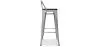 Sgabello da bar di design industriale con schienale - Legno e acciaio - 76 cm - Stylix image 7
