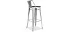Sgabello da bar di design industriale con schienale - Legno e acciaio - 76 cm - Stylix image 7