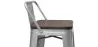Sgabello da bar di design industriale con schienale - Legno e acciaio - 76 cm - Stylix image 7