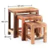 Set di 3 tavolini laterali impilabili - Legno - Seaside image 7