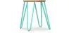 Sgabello da bar rotondo - Design industriale - Legno e acciaio - 44 cm - Hairpin image 9