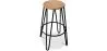 Sgabello rotondo - Design industriale - Legno e metallo - 66cm - Hairpin image 9