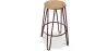 Sgabello rotondo - Design industriale - Legno e metallo - 66cm - Hairpin image 9