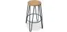 Sgabello rotondo - Design industriale - Legno e metallo - 66cm - Hairpin image 9