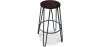 Sgabello rotondo - Design industriale - Legno e metallo - 66cm - Hairpin image 9