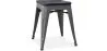 Sgabello di design industriale - Legno e acciaio - 46cm - Stylix image 9