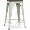 Sgabello da bar - Design industriale - Legno e acciaio - 60cm - Stylix image 9