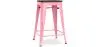 Sgabello da bar - Design industriale - Legno e acciaio - 60cm - Stylix image 9
