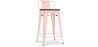 Sgabello da bar di design industriale con schienale - Legno e acciaio - 60 cm - Stylix image 9