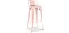 Sgabello da bar di design industriale con schienale - Legno e acciaio - 76 cm - Stylix image 9
