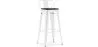 Sgabello da bar con schienale - Design industriale - Legno e acciaio - 76cm - Stylix image 9