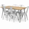 Pack Tavolo da pranzo - Design industriale 150cm + Confezione di 6 sedie da pranzo - Design industriale - Hairpin Stylix image 9