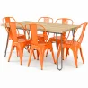 Pack Tavolo da pranzo - Design industriale 150cm + Confezione di 6 sedie da pranzo - Design industriale - Hairpin Stylix image 9