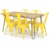 Pack Tavolo da pranzo - Design industriale 150cm + Confezione di 6 sedie da pranzo - Design industriale - Hairpin Stylix image 9