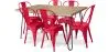 Pack Tavolo da pranzo - Design industriale 150cm + Confezione di 6 sedie da pranzo - Design industriale - Hairpin Stylix image 9