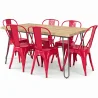 Pack Tavolo da pranzo - Design industriale 150cm + Confezione di 6 sedie da pranzo - Design industriale - Hairpin Stylix image 9