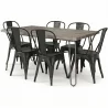 Pack Tavolo da pranzo - Design industriale 150cm + Confezione di 6 sedie da pranzo - Design industriale - Hairpin Stylix image 9