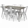 Pack Tavolo da pranzo - Design industriale 150cm + Confezione di 6 sedie da pranzo - Design industriale - Hairpin Stylix image 9