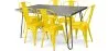 Pack Tavolo da pranzo - Design industriale 150cm + Confezione di 6 sedie da pranzo - Design industriale - Hairpin Stylix image 9