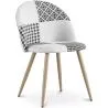 Sedia da pranzo - Rivestita in patchwork bianco e nero - Evelyne image 9