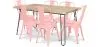 Pack Tavolo da pranzo - Design industriale 150cm + Confezione di 6 sedie da pranzo - Design industriale - Hairpin Stylix image 9