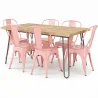 Pack Tavolo da pranzo - Design industriale 150cm + Confezione di 6 sedie da pranzo - Design industriale - Hairpin Stylix image 9