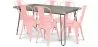 Pack Tavolo da pranzo - Design industriale 150cm + Confezione di 6 sedie da pranzo - Design industriale - Hairpin Stylix image 9