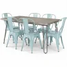 Pack Tavolo da pranzo - Design industriale 150cm + Confezione di 6 sedie da pranzo - Design industriale - Hairpin Stylix image 9