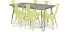 Pack Tavolo da pranzo - Design industriale 150cm + Confezione di 6 sedie da pranzo - Design industriale - Hairpin Stylix image 9