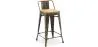 Sgabello da bar con schienale - Design industriale - Legno e acciaio - 60cm - Nuova edizione - Stylix image 9