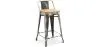 Sgabello da bar con schienale - Design industriale - Legno e acciaio - 60cm - Nuova edizione - Stylix image 9
